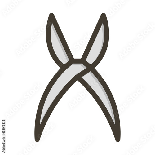 Shear Vector Thick Line Filled Colors Icon Design