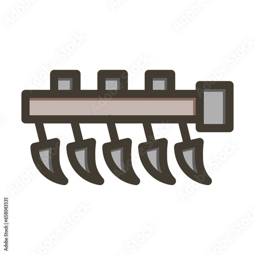 Cultivator Vector Thick Line Filled Colors Icon Design