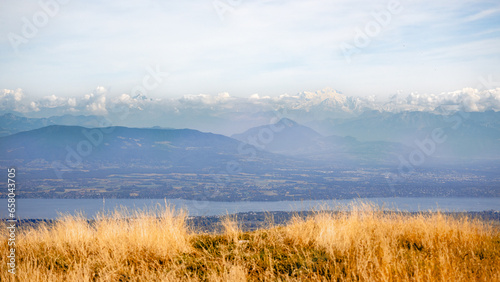 panorama sur le bassin lémanique depuis  les Crêtes du Jura photo