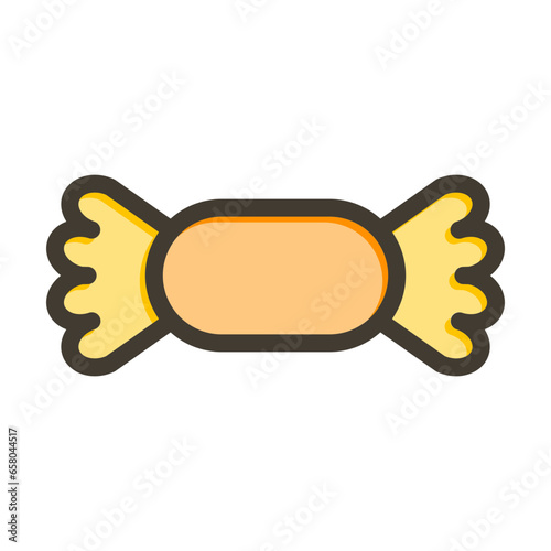 Candy Vector Thick Line Filled Colors Icon Design