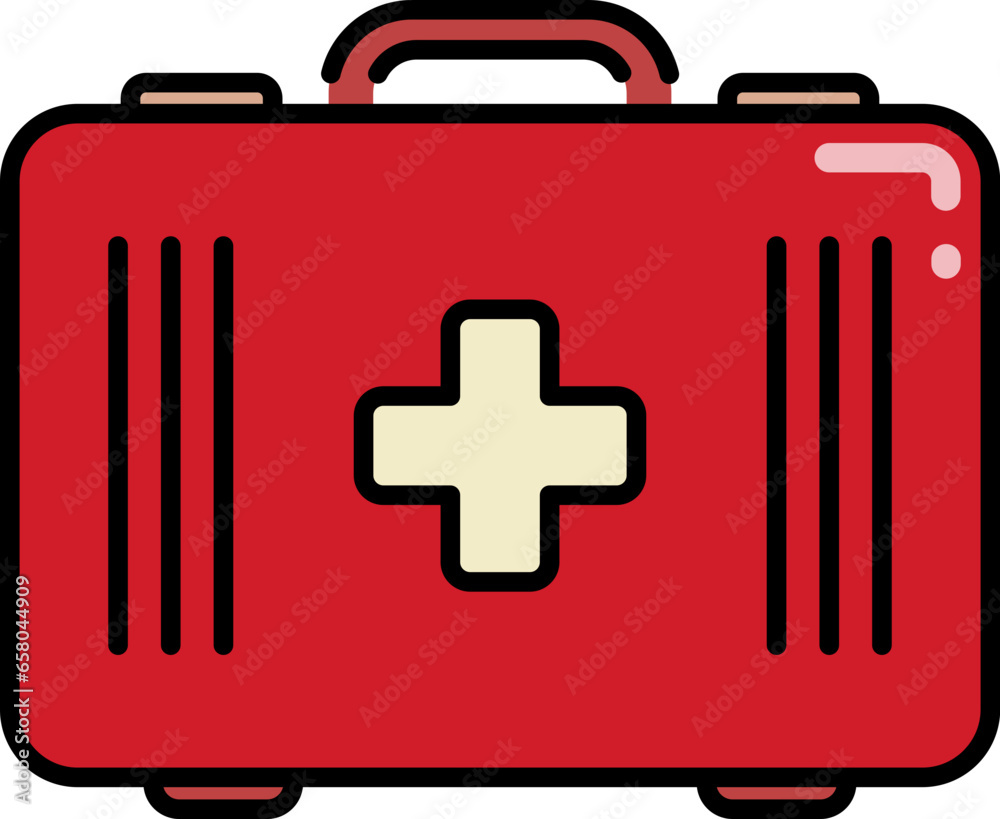 Obraz premium Medical kit line icon