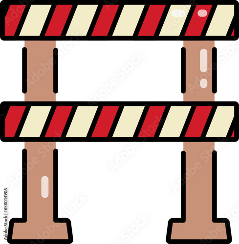 Road block line icon
