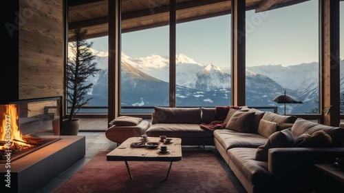 A Serene Mountain Cabin Nestled In The Swiss Alps