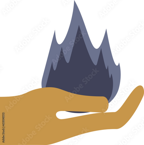Fire in hand icon