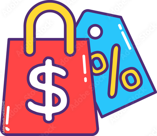 Discount offer tag icon Shopping coupon symbol