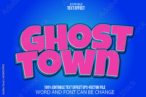 Ghost Town Editable Text Effect Flat Gradient Style