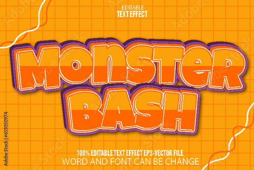 Monster Bash Editable Text Effect Flat Gradient Style
