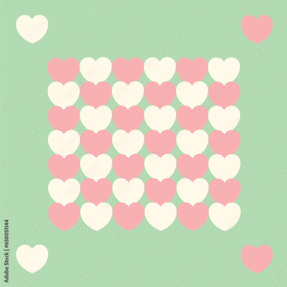 Happy Valentine day. Seamless Heart vector pattern. Semicircle curve pattern. Abstract vector.Seamless background. Simplicity. Backdrop. Gift wrap.Postcard. Romantic.Multicolour. Pink and Cream Heart.