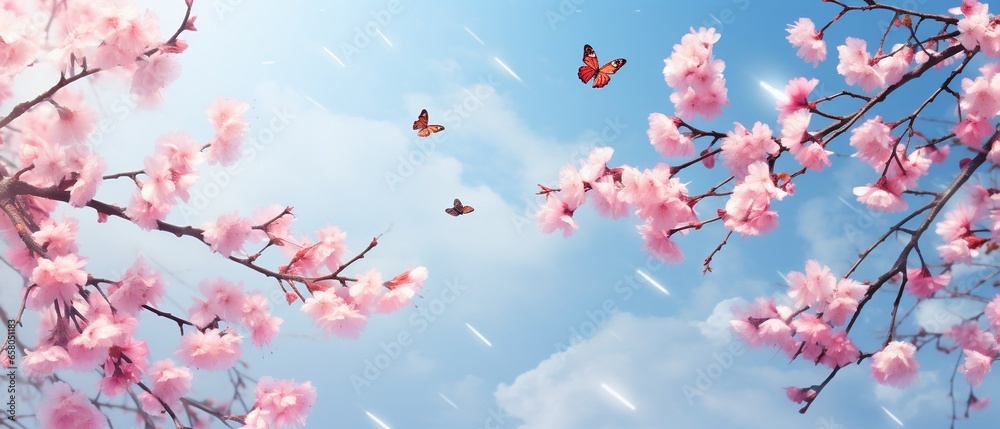 Blossoming Cherry Trees in Spring: A Dreamy Pink Sakura Landscape Blossoming Cherry Trees in Spring: A Dreamy Pink Sakura Landscape