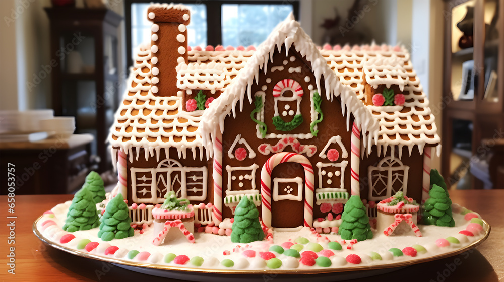 Gingerbread House. Generative AI Gingerbread House. Generative AI