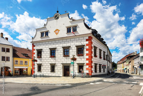 Velke Mezirici - Main Square and city hall, Czech republic