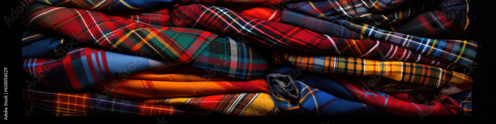 traditional tartan pattern of Scotland, featuring distinctive crisscross design in various colors traditional tartan pattern of Scotland, featuring distinctive crisscross design in various colors