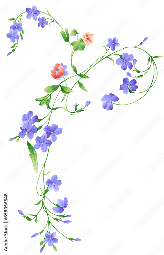 Flowers with leaves with No Background for Creative Purpose