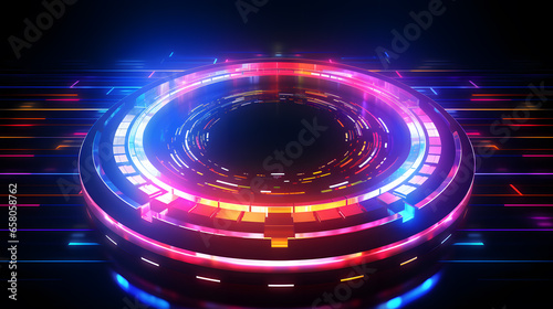 Abstract background. luminous swirling. Elegant glowing circle. Sparking particle. Space tunnel