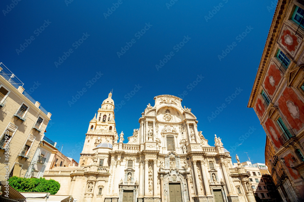 Cathedral of Murcia, Spain. Blue sky
