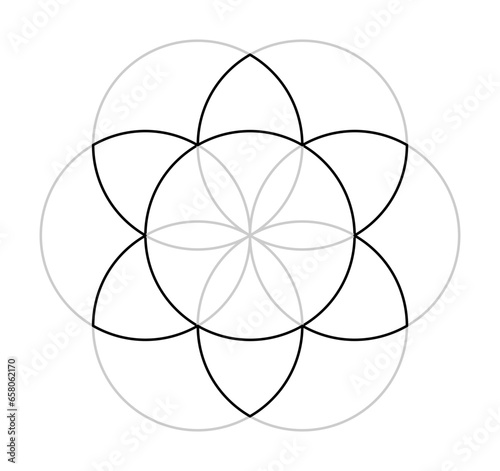 abstrakte Blume im Mandala