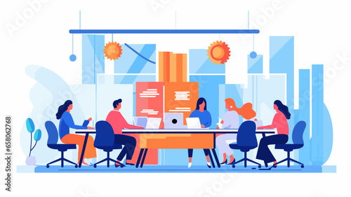 Concept vector illustration of business meeting.