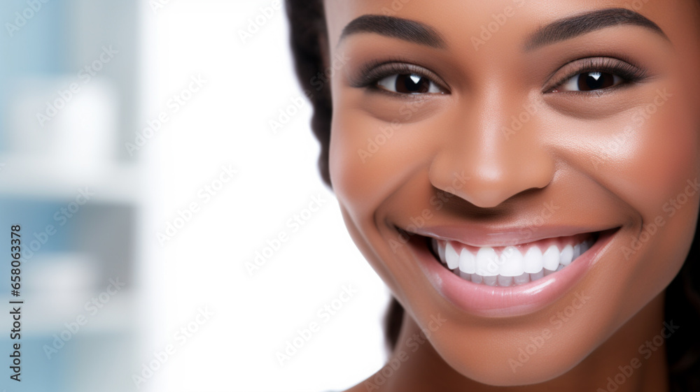 Black smile woman portrait Black smile woman portrait