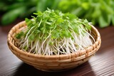 basket of fresh bean sprouts, normally served with pho