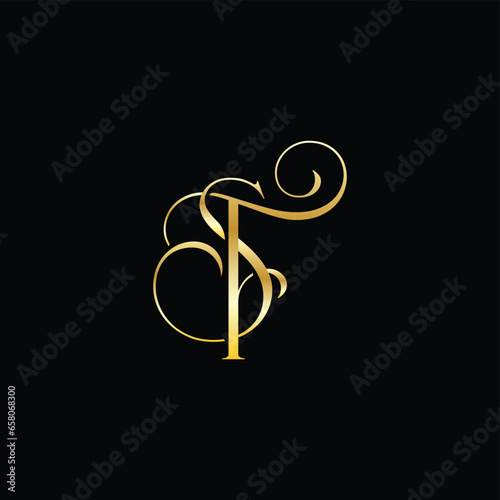 Monogram logo of letter S and F being intertwined