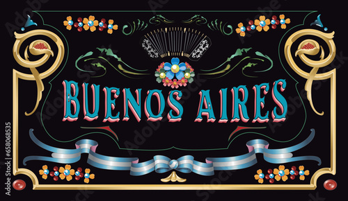 Fileteado Porteño, traditional style of pictorial ornamentation to embellish and decorate cars and buses in the city of Buenos Aires, declared by UNESCO, Intangible Cultural Heritage, Tango Argentino