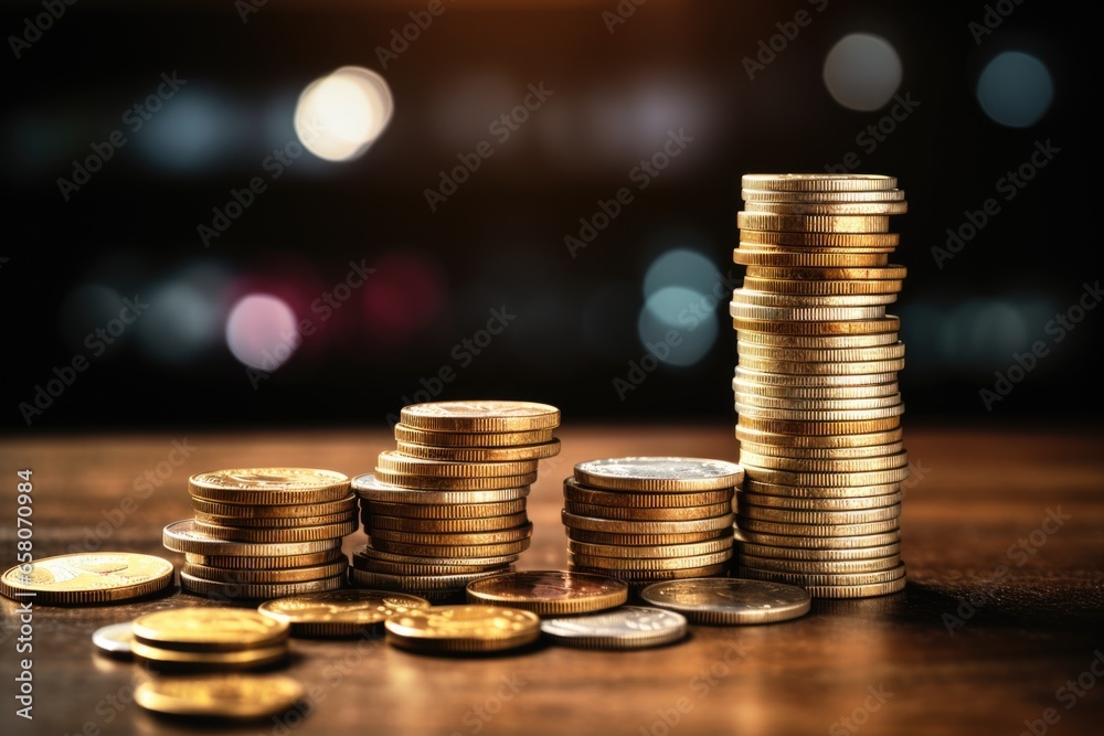 stack of retirement investments papers and coins stack of retirement investments papers and coins