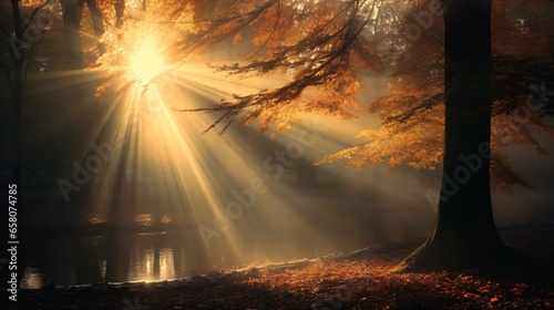 Autumn Fall Tree with Lighy Rays © XtravaganT