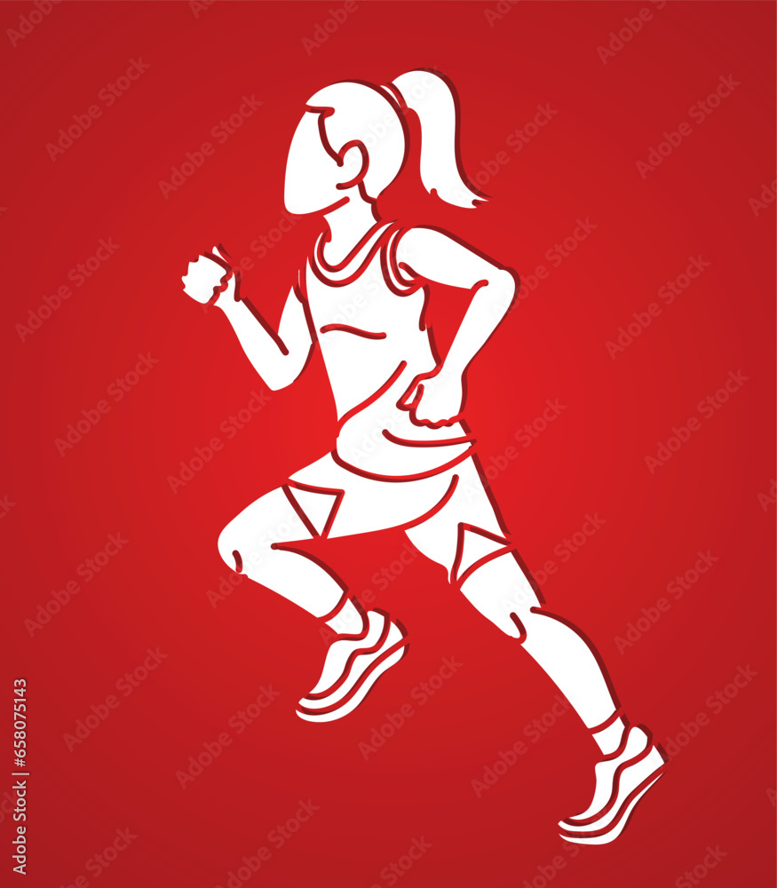 A Girl Start Running Action Sport Graphic Vector A Girl Start Running Action Sport Graphic Vector