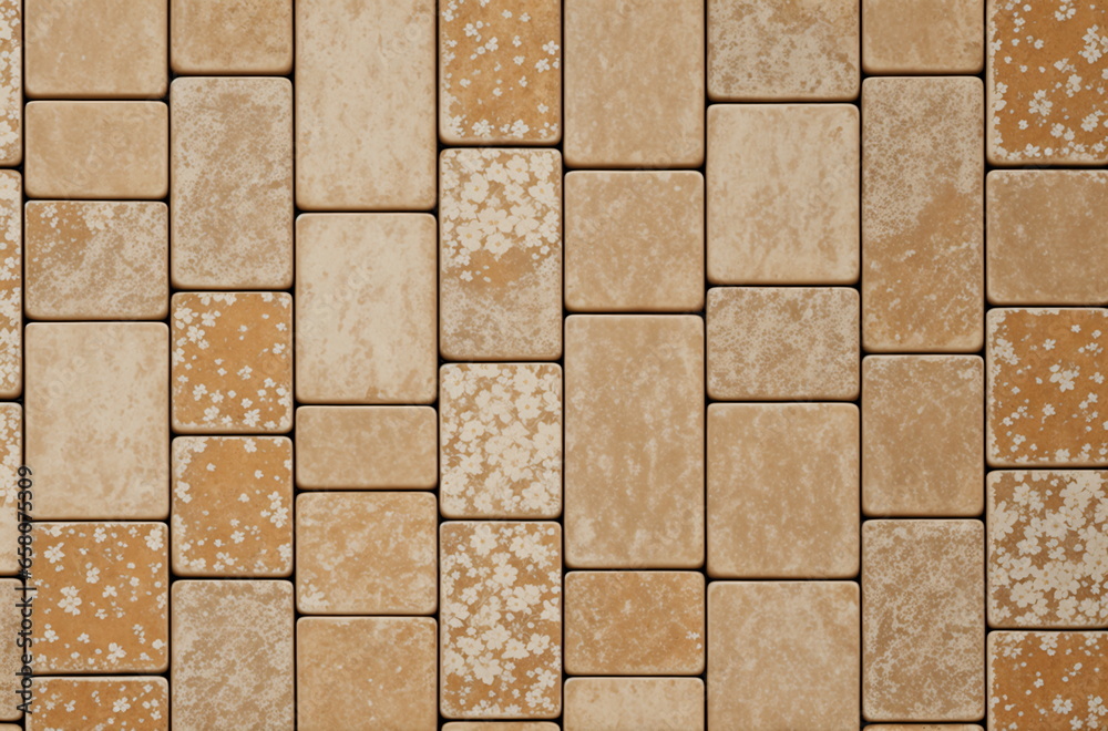 Earthy Elegance: Textured Wall of Interlocking Bricks Earthy Elegance: Textured Wall of Interlocking Bricks