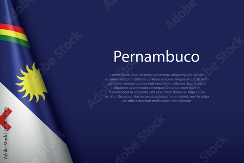 flag Pernambuco, state of Brazil, isolated on background with copyspace photo