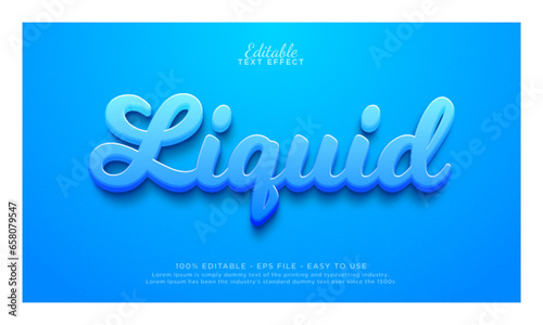 Liquid 3d text effect mockup template