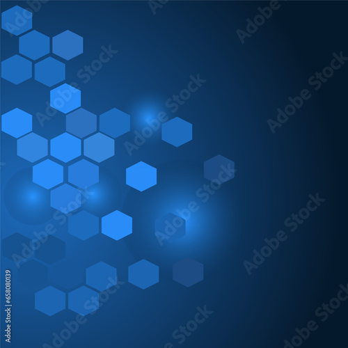 Geometric abstract background with hexagons. Molecular structure and communication. Science, technology and medical concept. Vector illustration.