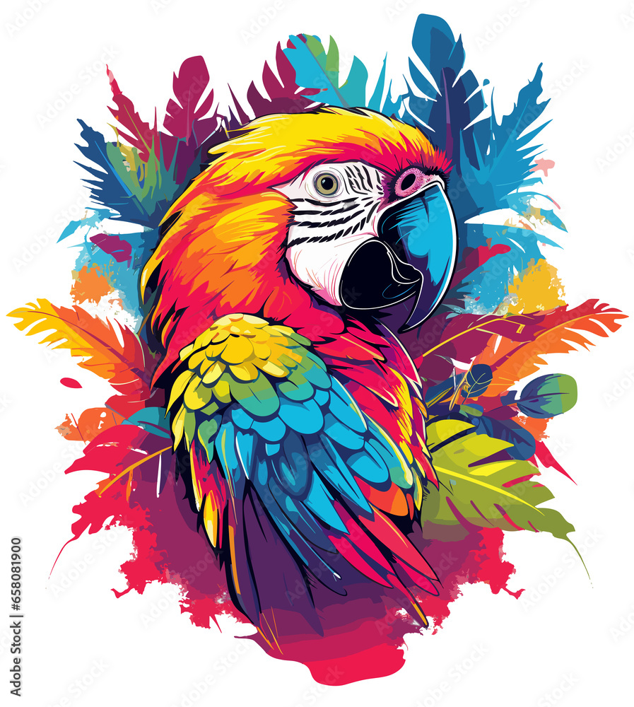 Fototapeta premium macaw ara parrot color splash