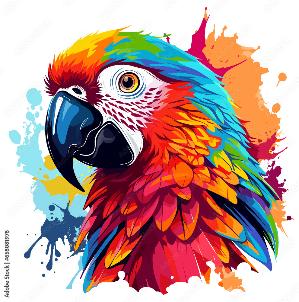 Obraz premium macaw ara parrot color splash