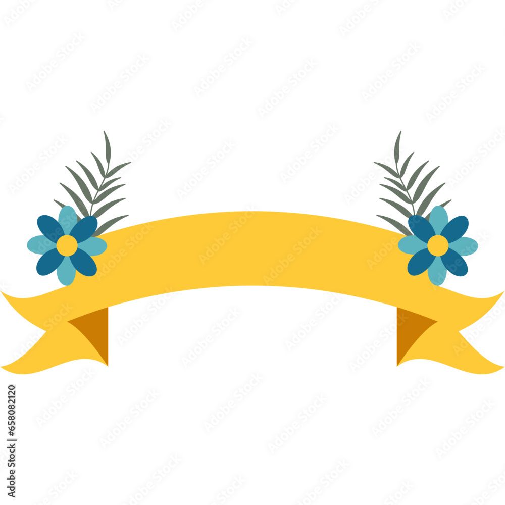 Obraz premium Ribbon With Flower Banner