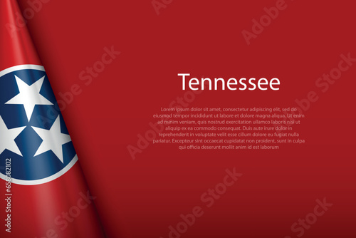 flag Tennessee, state of United States, isolated on background with copyspace