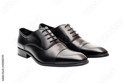 Black leather shoes for men, business or wedding, isolated