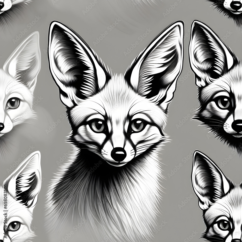 Obraz premium Charming Pencil Art: Adorable Fox Drawing.(Generative AI)