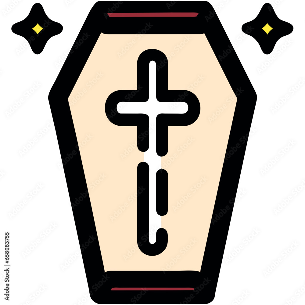 Obraz premium Cute cartoon spooky characters and elements