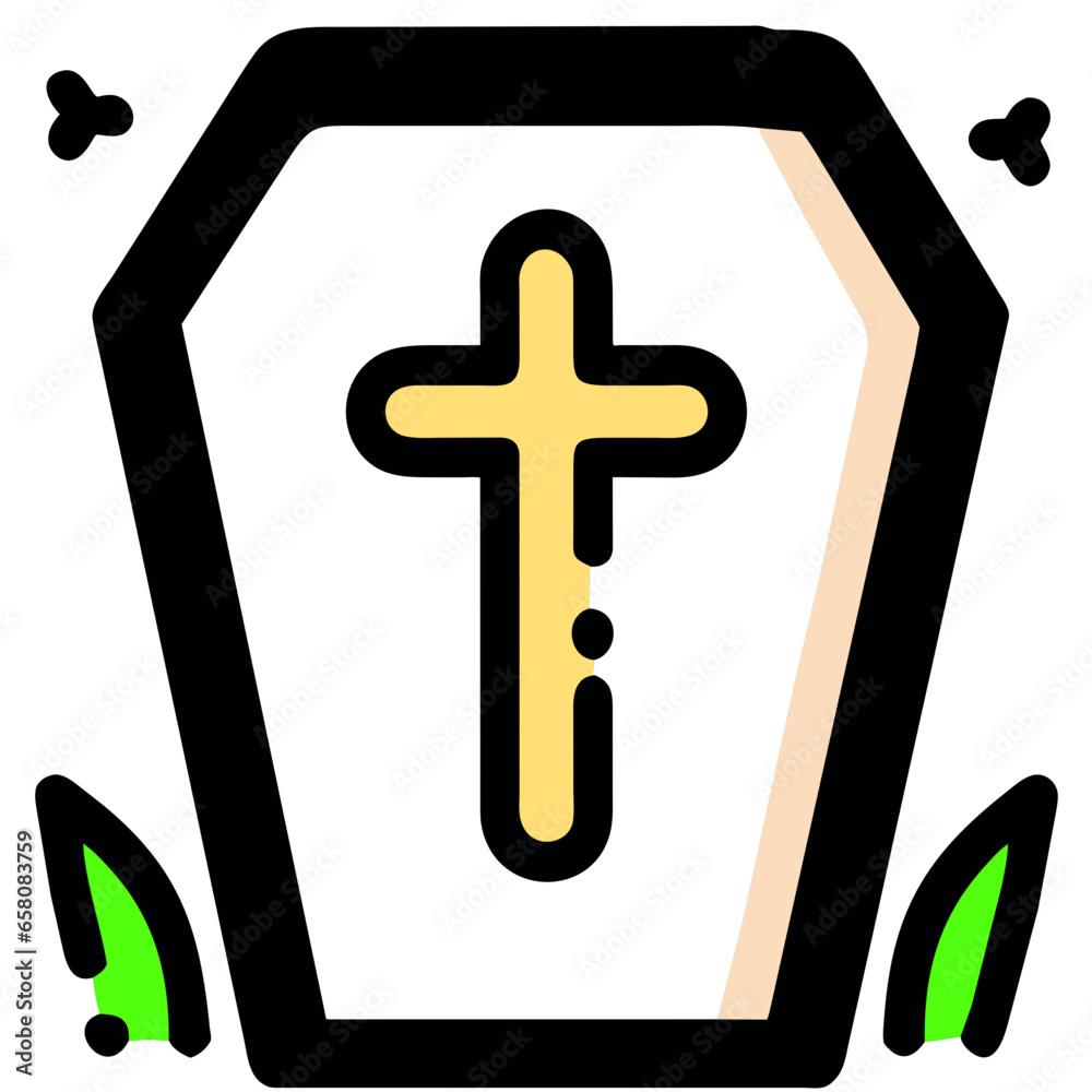 Obraz premium Cute cartoon spooky characters and elements