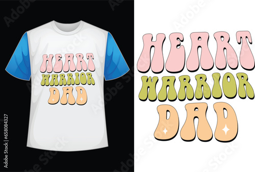heart warrior dad retro SVG design