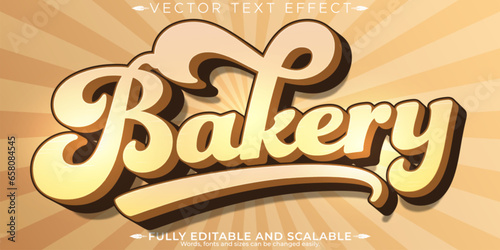 Bakery text effect, editable baked goods and delicious customizable font style