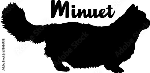 Minuet bundle cat, cat breeds, cat silhouette, monogram cat