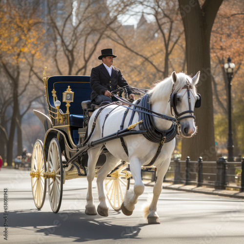new york horse drawn carriage. © mindstorm