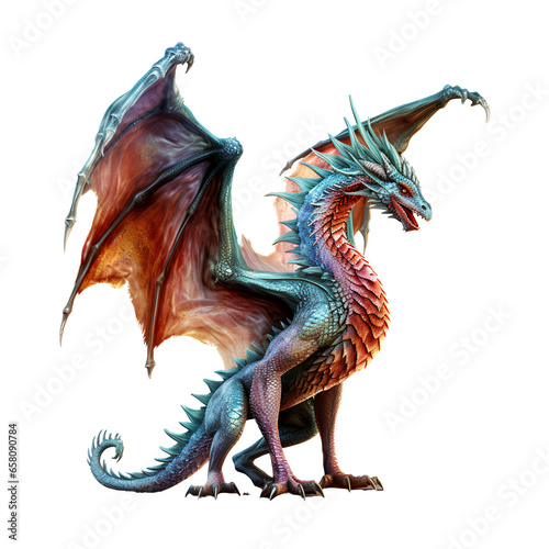 Fairytale dragon on transparent background PNG