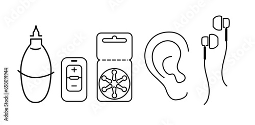 Hörakustik Illustration, Geräte, Hörsysteme, Batterien