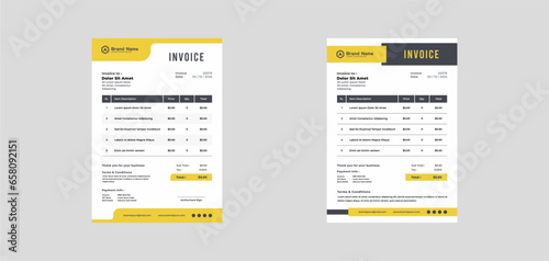 modern invoice template vector design