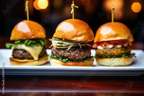 trio of mini slider burgers