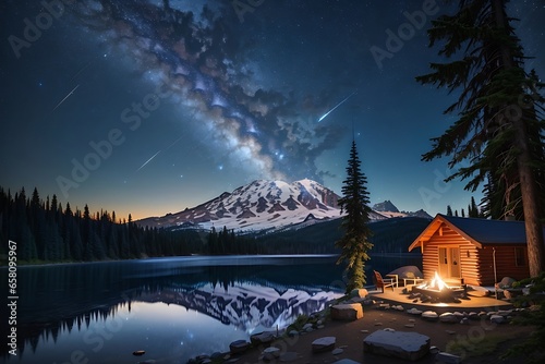 Original name(s): trees, starry night, stars, galaxy in the sky, Mount Rainier
