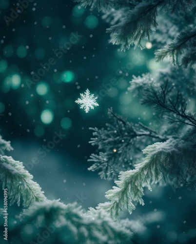 Christmas background of light snowfall falling with beautiful bokeh, snowy background, Christmas wallpaper, Christmas background, background, Generative AI, Generative, AI